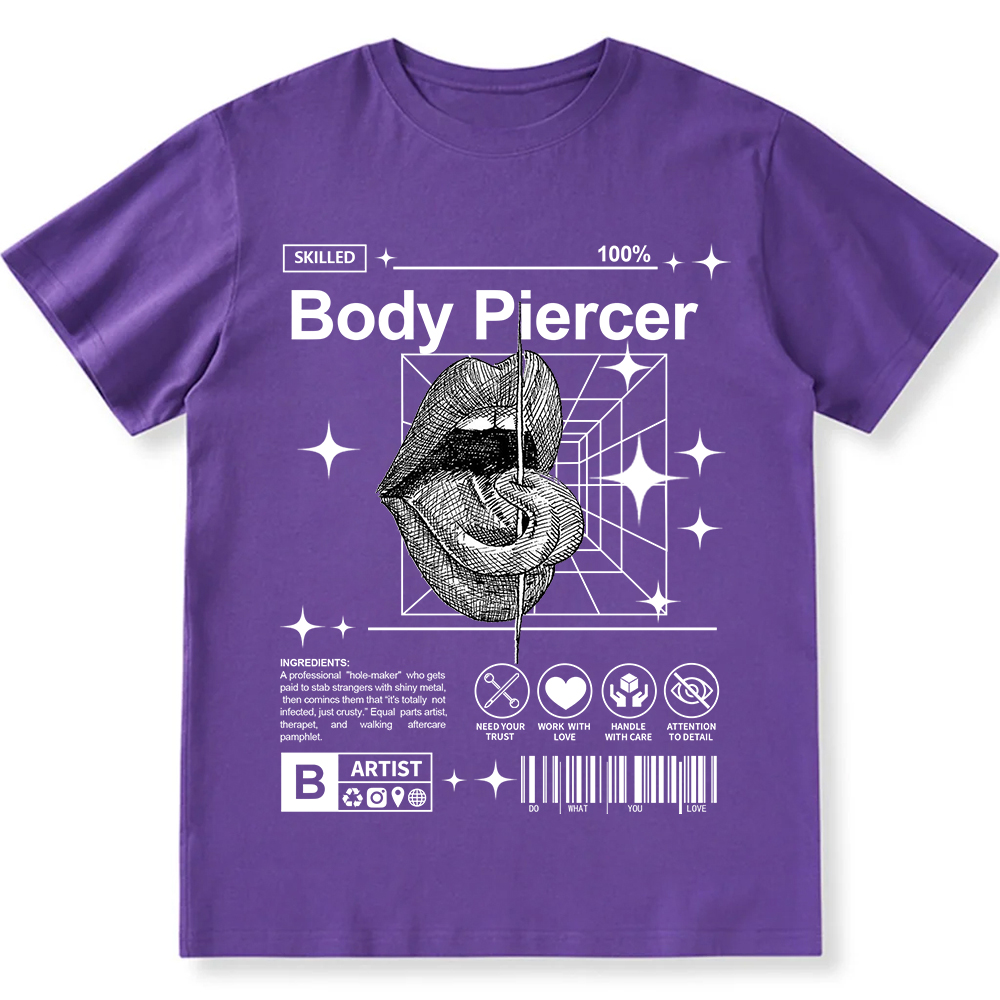 Body Piercer Casual Unisex Fit Cotton T-Shirt wearishow
