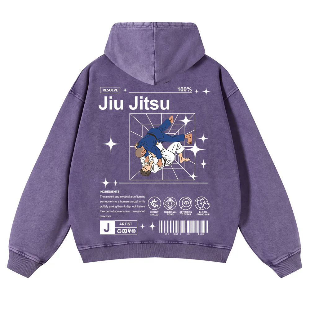 Jiu Jitsu Washed Hoodie wearishow
