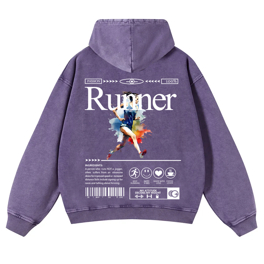 Runner Washed Hoodie wearishow