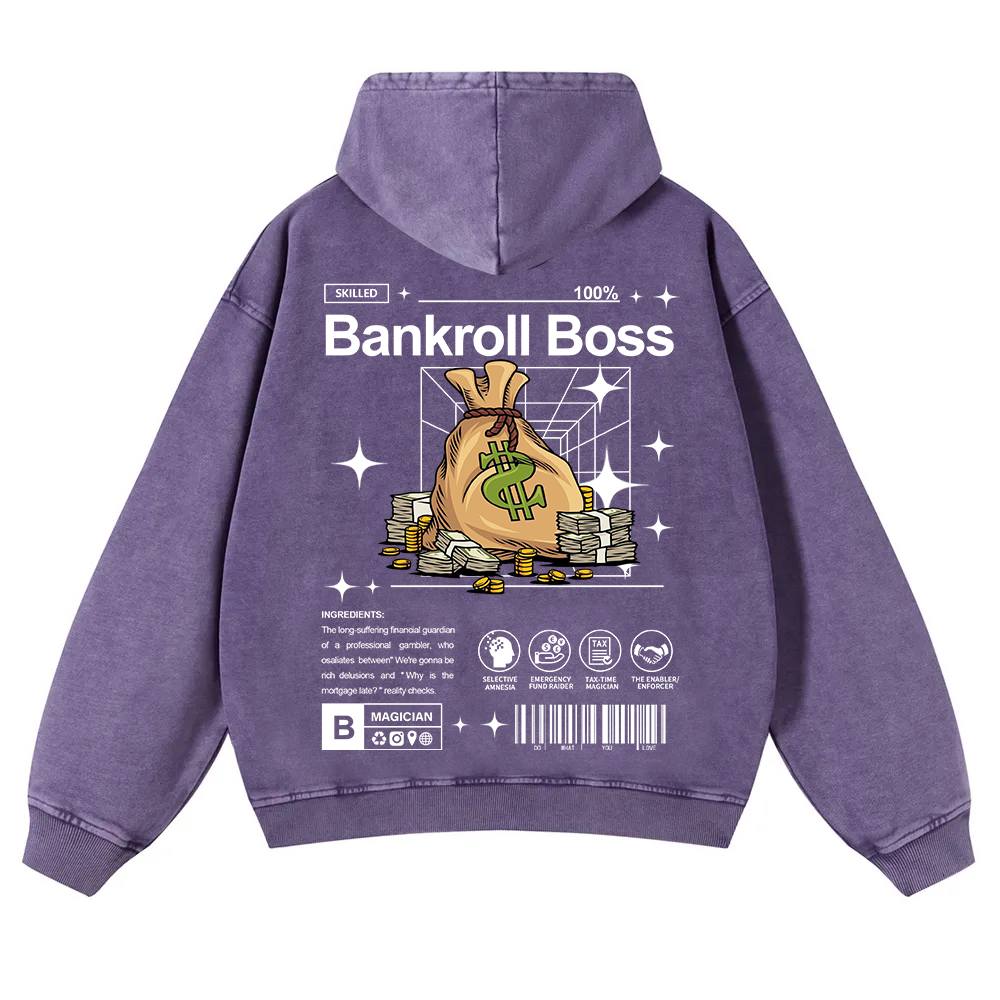 Bankroll Boss Washed Hoodie wearishow