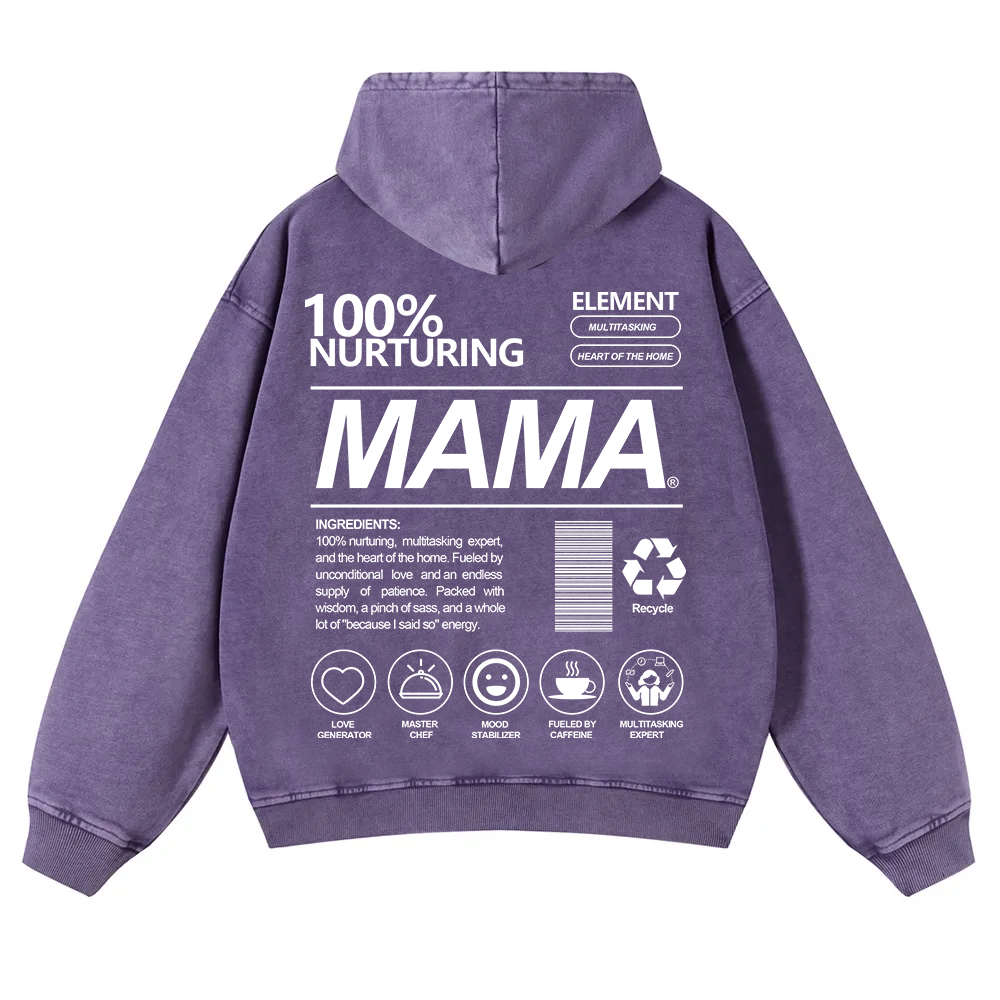 Mama Washed Hoodie wearishow