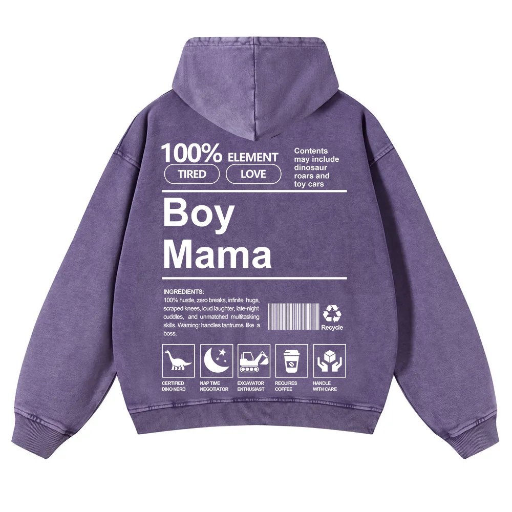 Boy Mama Washed Hoodie wearishow