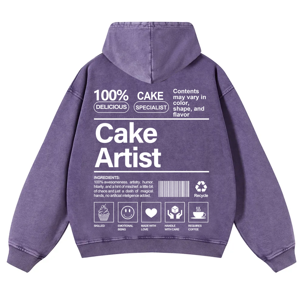 Cake Artist Washed Hoodie wearishow
