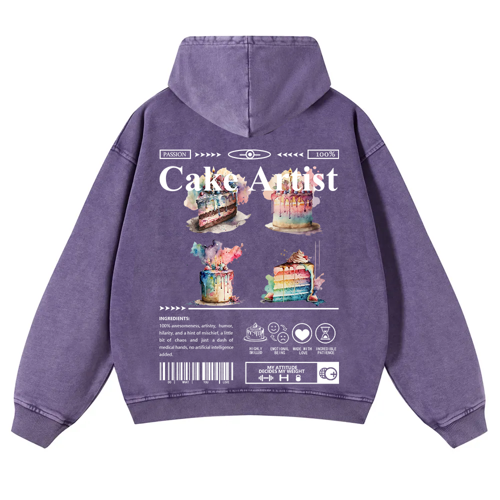 Cake Artist Washed Hoodie wearishow