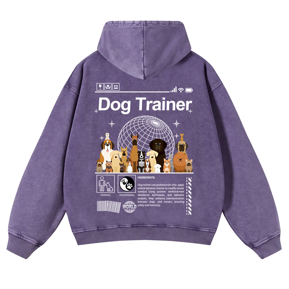 Dog Trainer Washed Hoodie wearishow