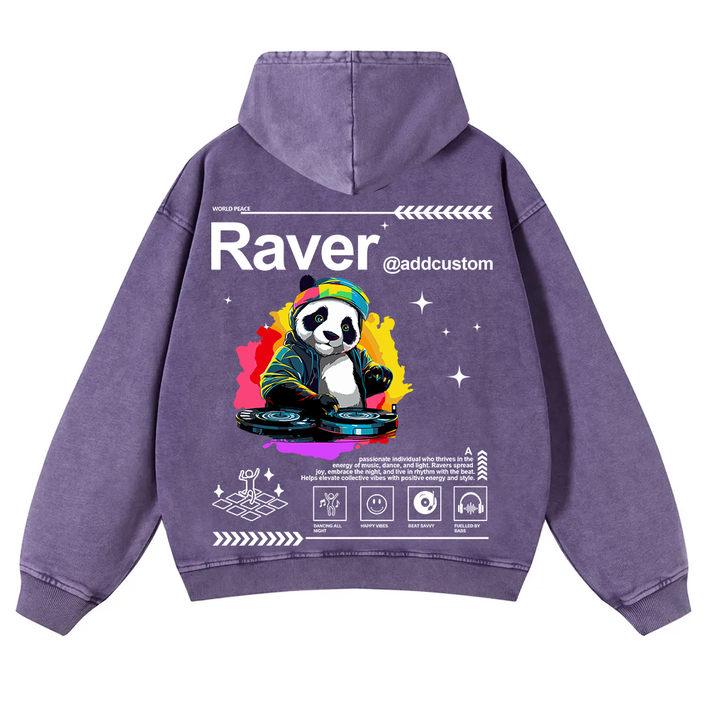 Addcustom Raver Washed Hoodie wearishow