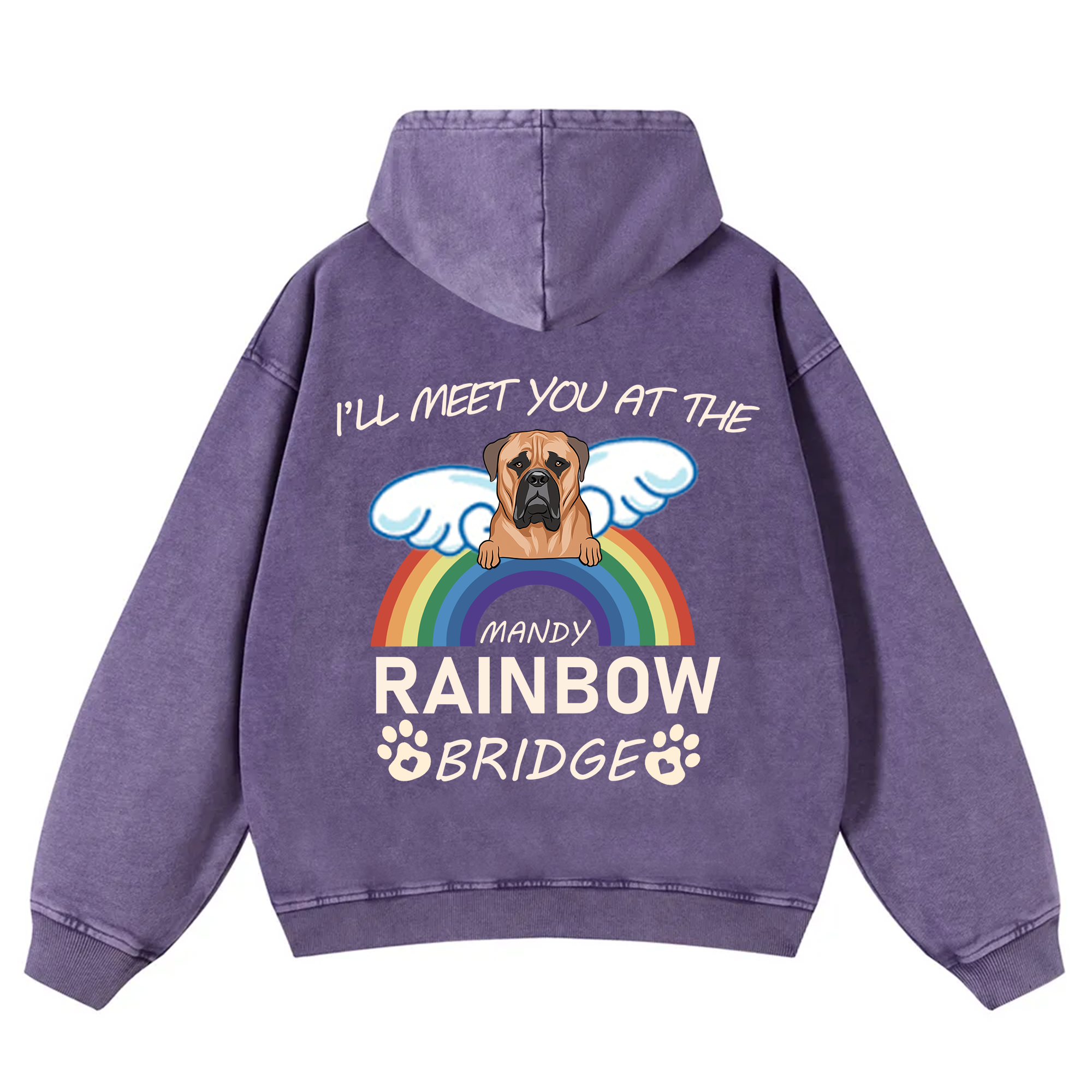 I'll Meet You At The Rainbow Bridge - Personalized Custom Unisex Washed Hoodie
