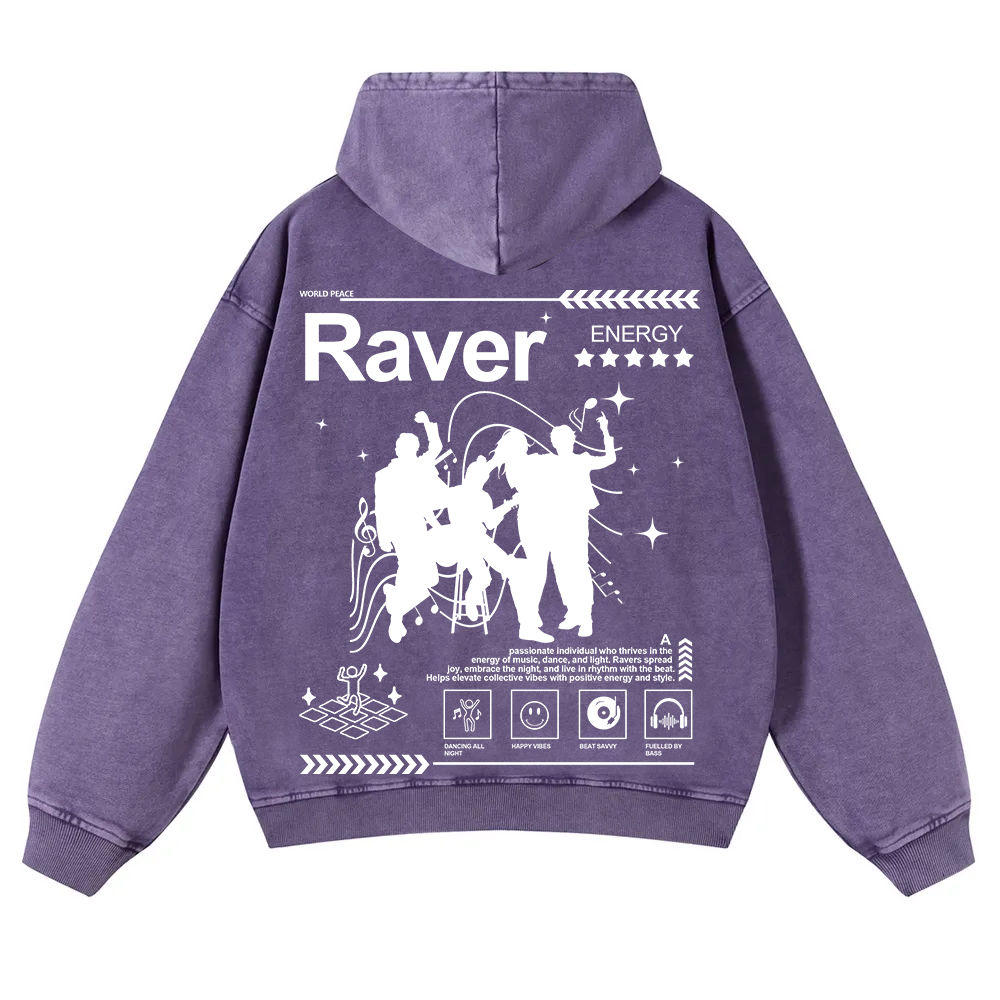 Raver Washed Hoodie wearishow
