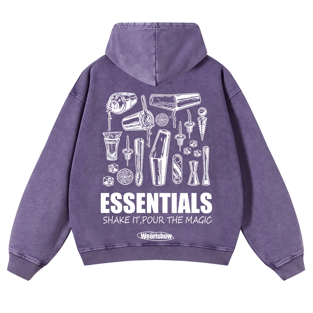 Bartender Essentials Washed Hoodie wearishow