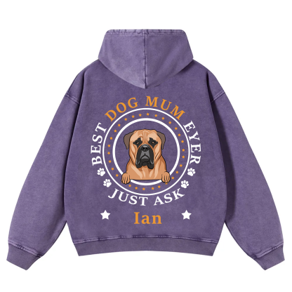 Best Dog Dad/Dog Mum Circle - Personalized Custom Unisex Washed Hoodie