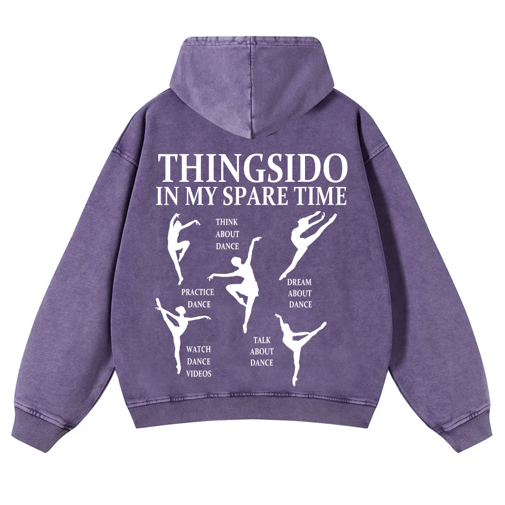 Thingsido In My Spare Time Washed Hoodie wearishow