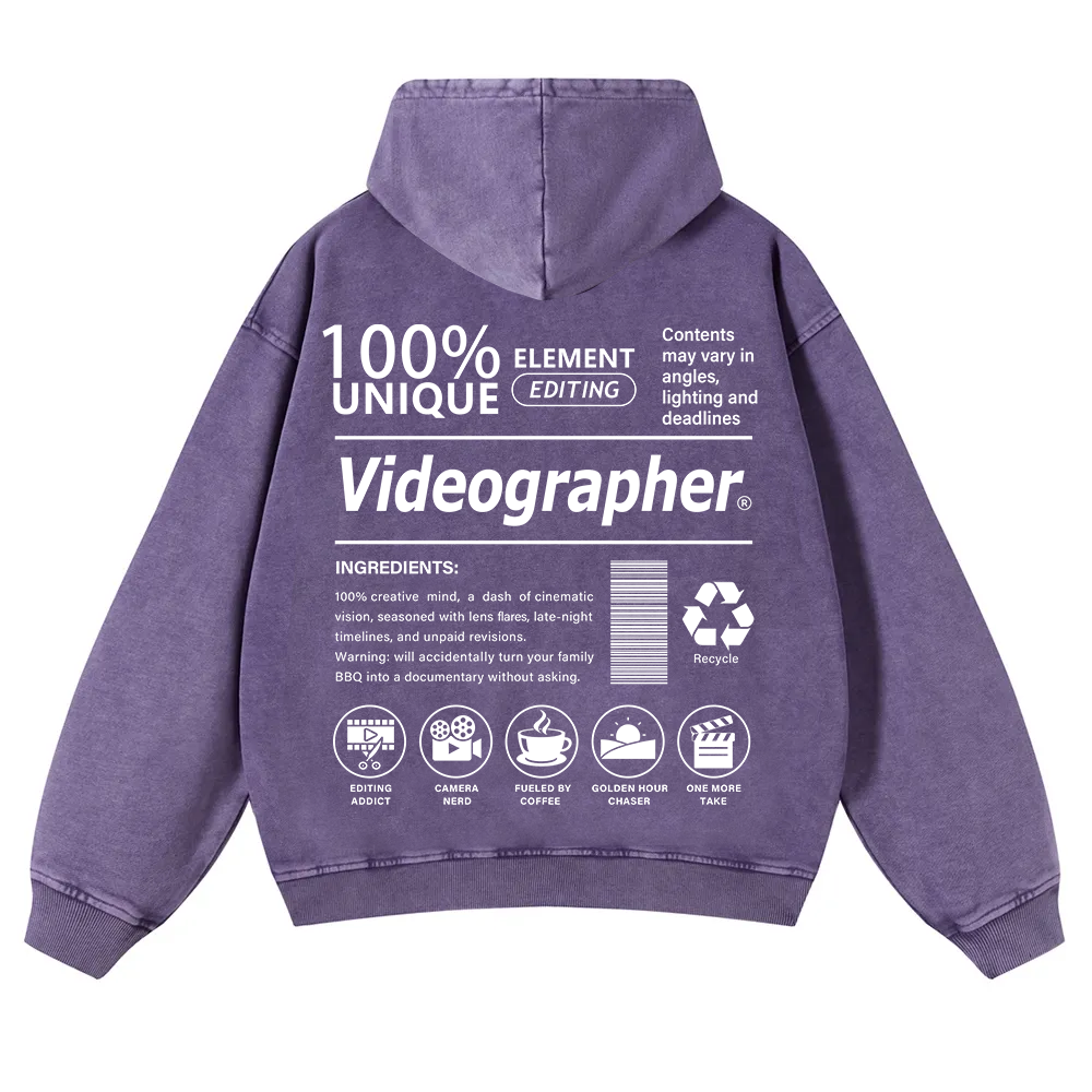 Videographer Washed Hoodie wearishow