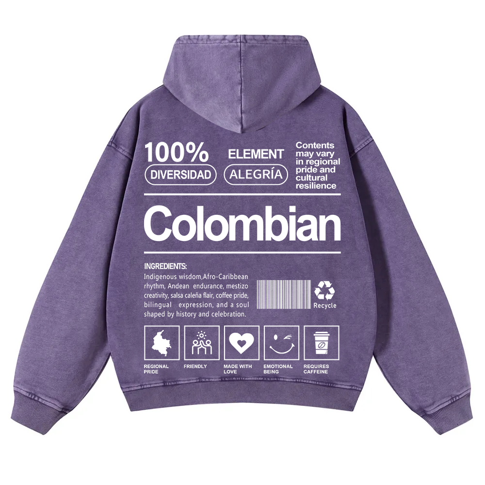 Colombian Unisex Fit  Washed Hoodie wearishow