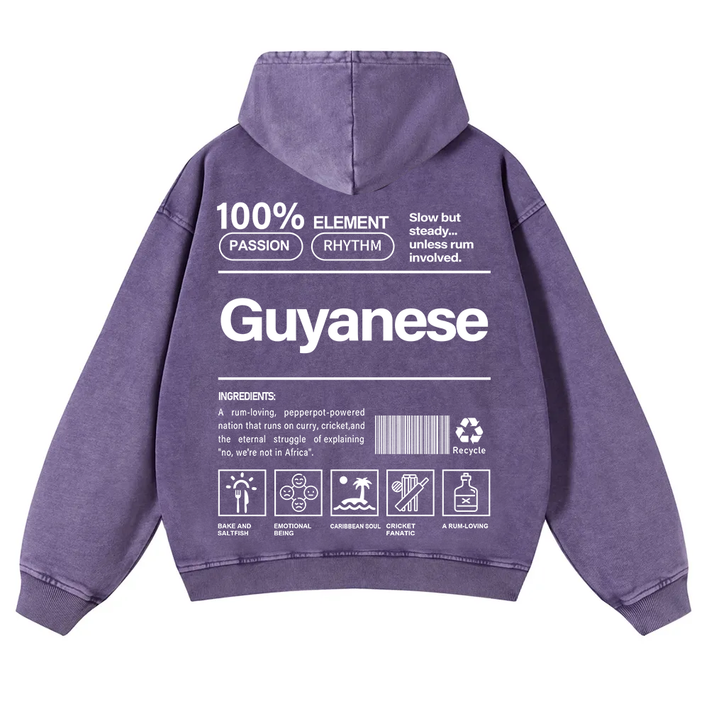 Guyanese Unisex Fit  Washed Hoodie wearishow