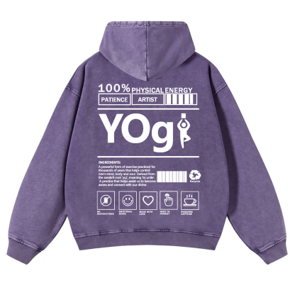 Yogi Solid Color Unisex Washed Hoodie