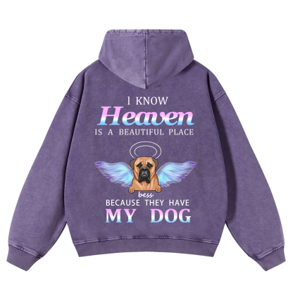 Heaven Is A Beautiful Place - Personalized Custom Unisex Washed Hoodie