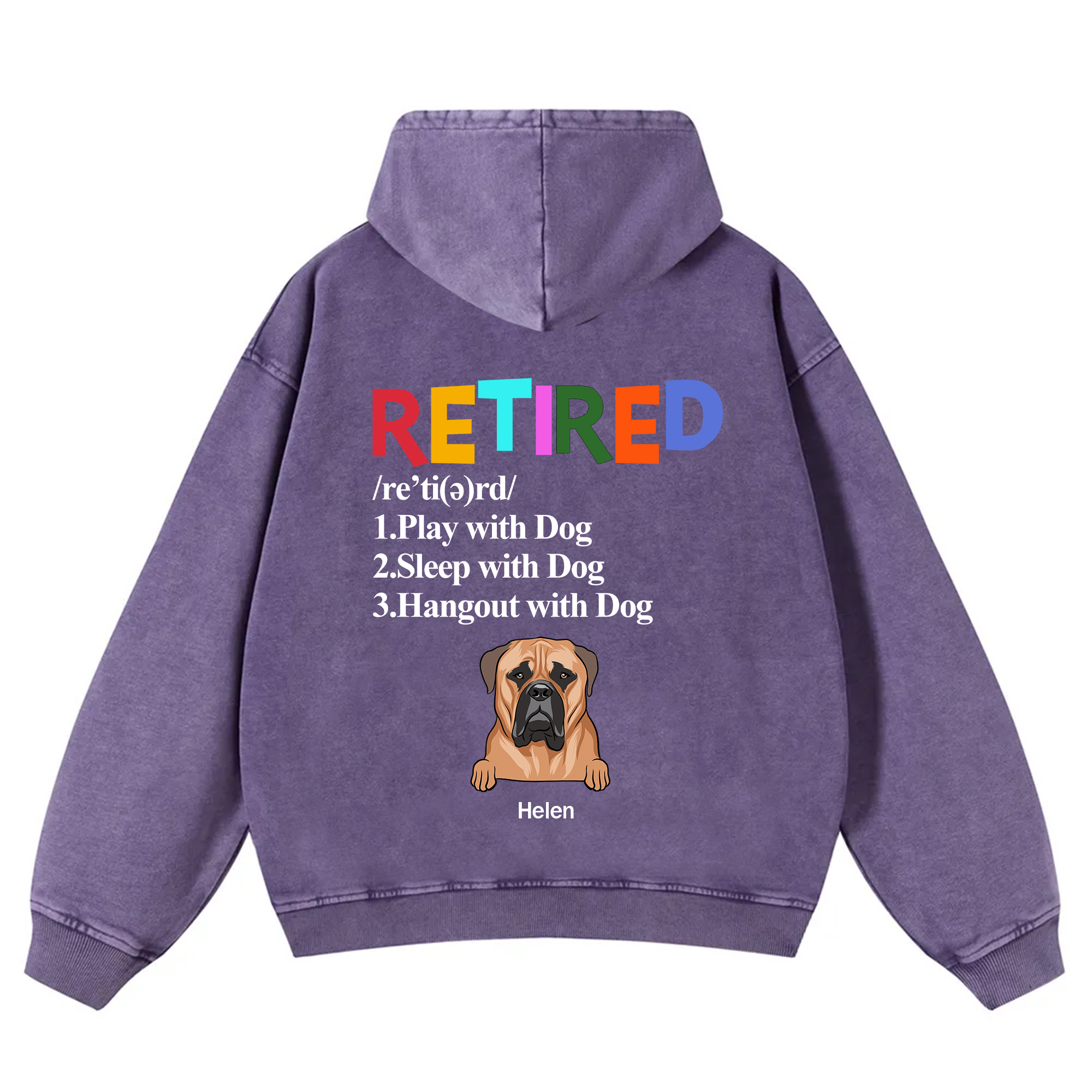 Retired,Play With Dog - Personalized Custom Unisex Washed Hoodie