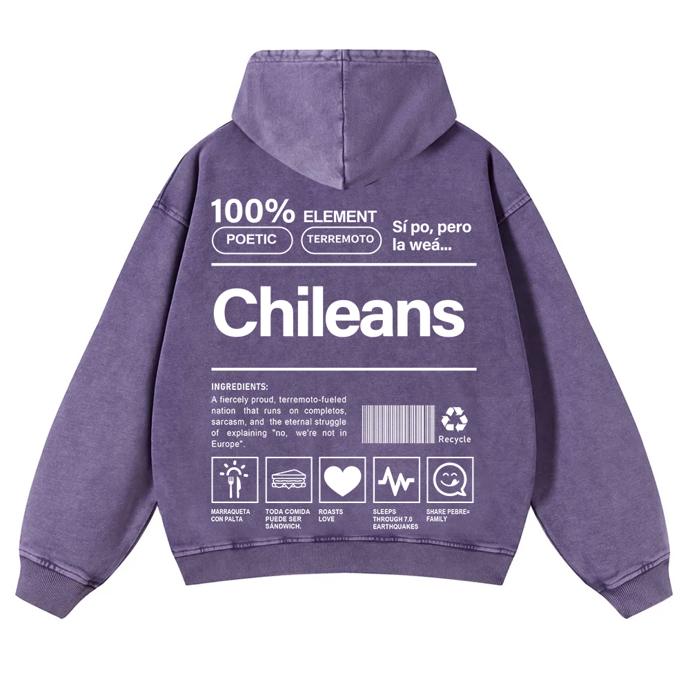 Chileans Unisex Fit  Washed Hoodie wearishow