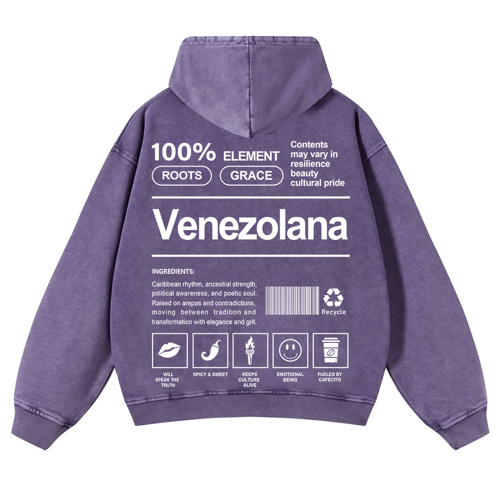Venezolana Unisex Fit  Washed Hoodie wearishow