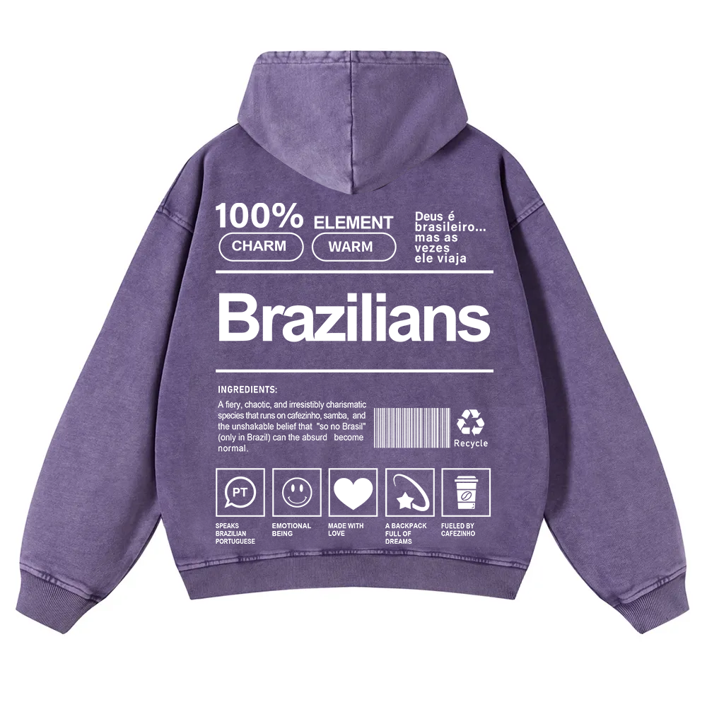 Brazilians Unisex Fit  Washed Hoodie wearishow