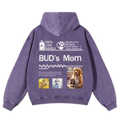 Pet Photo Creative Customized Unisex Washed Hoodie