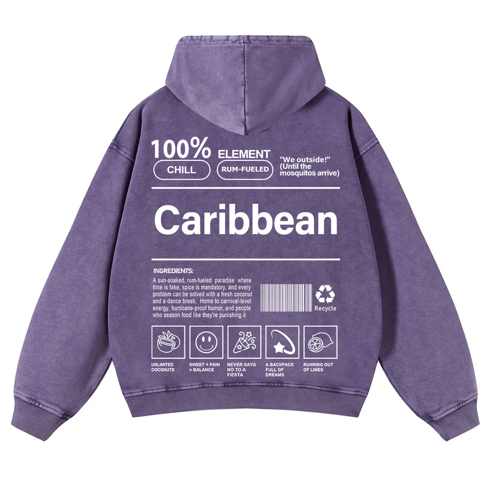 Caribbean Unisex Fit  Washed Hoodie wearishow