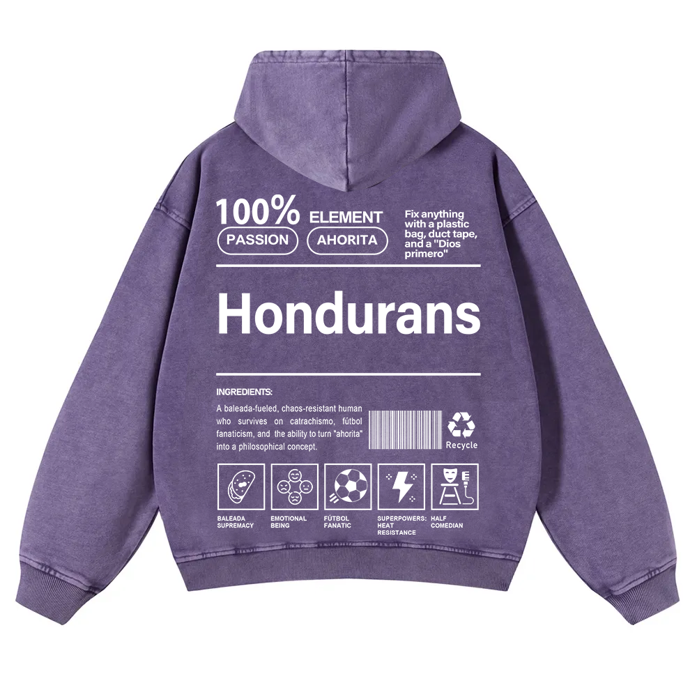 Hondurans  Unisex Fit  Washed Hoodie wearishow
