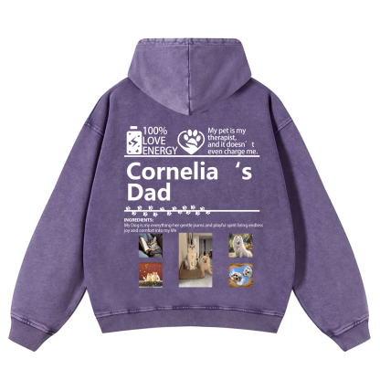 Pets Photos Creative Customized Unisex Washed Hoodie