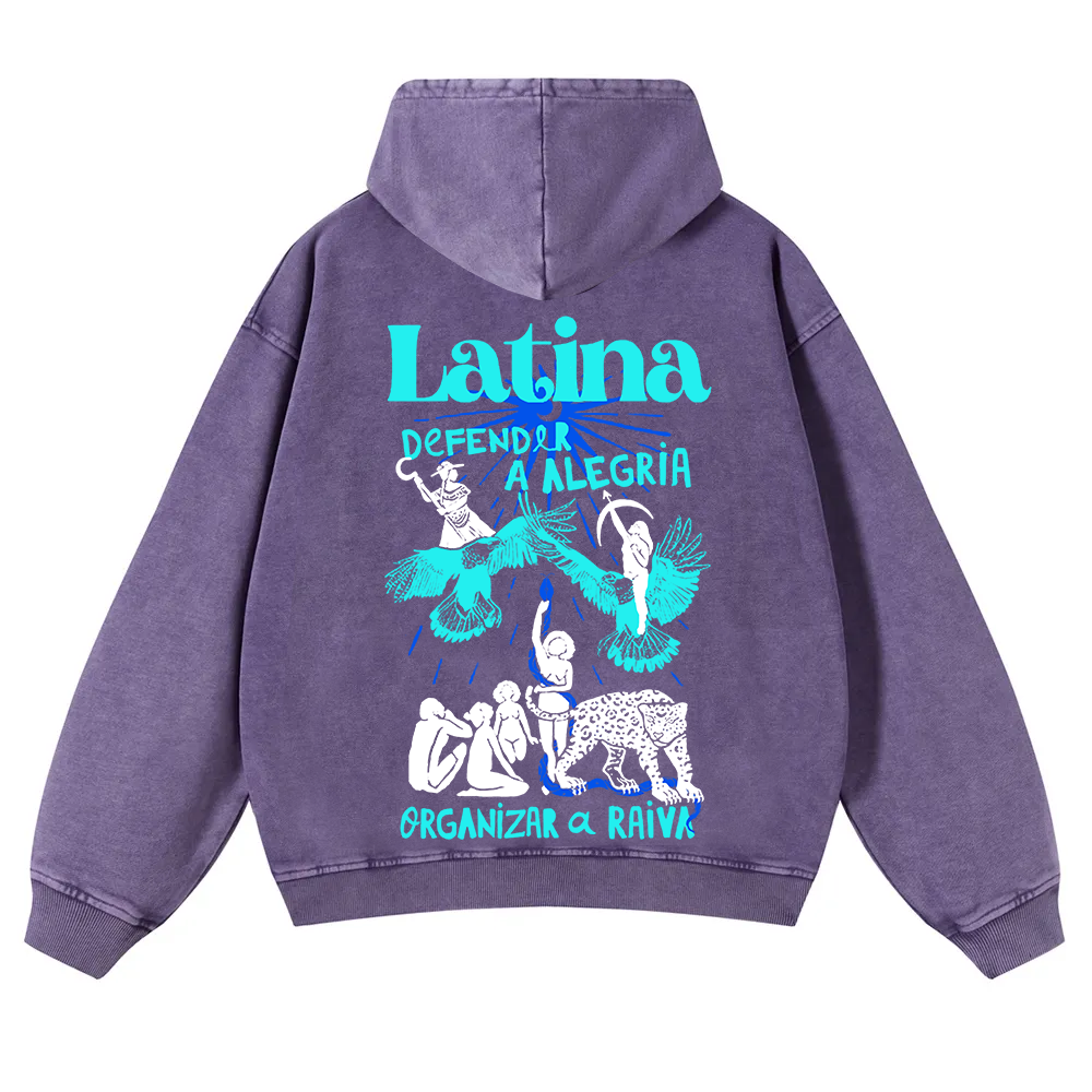 Latina Unisex Fit  Washed Hoodie wearishow