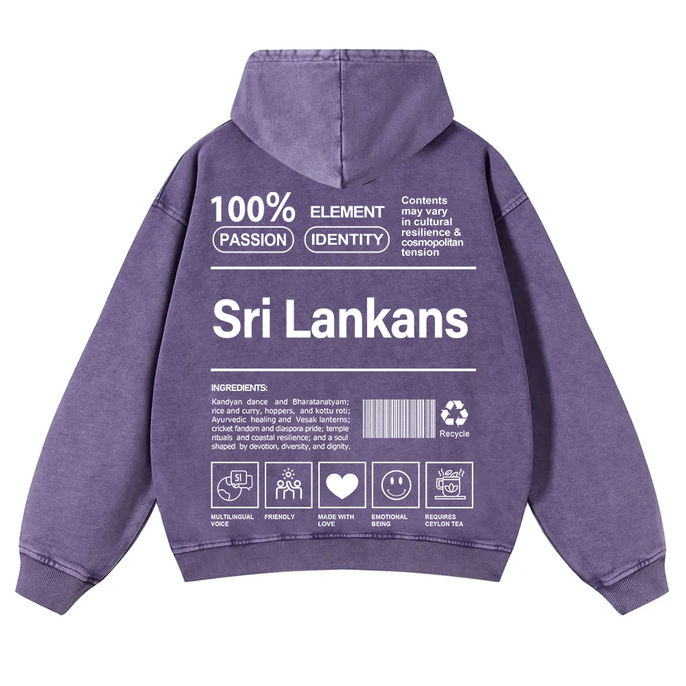 Sri Lankans Unisex Fit  Washed Hoodie wearishow