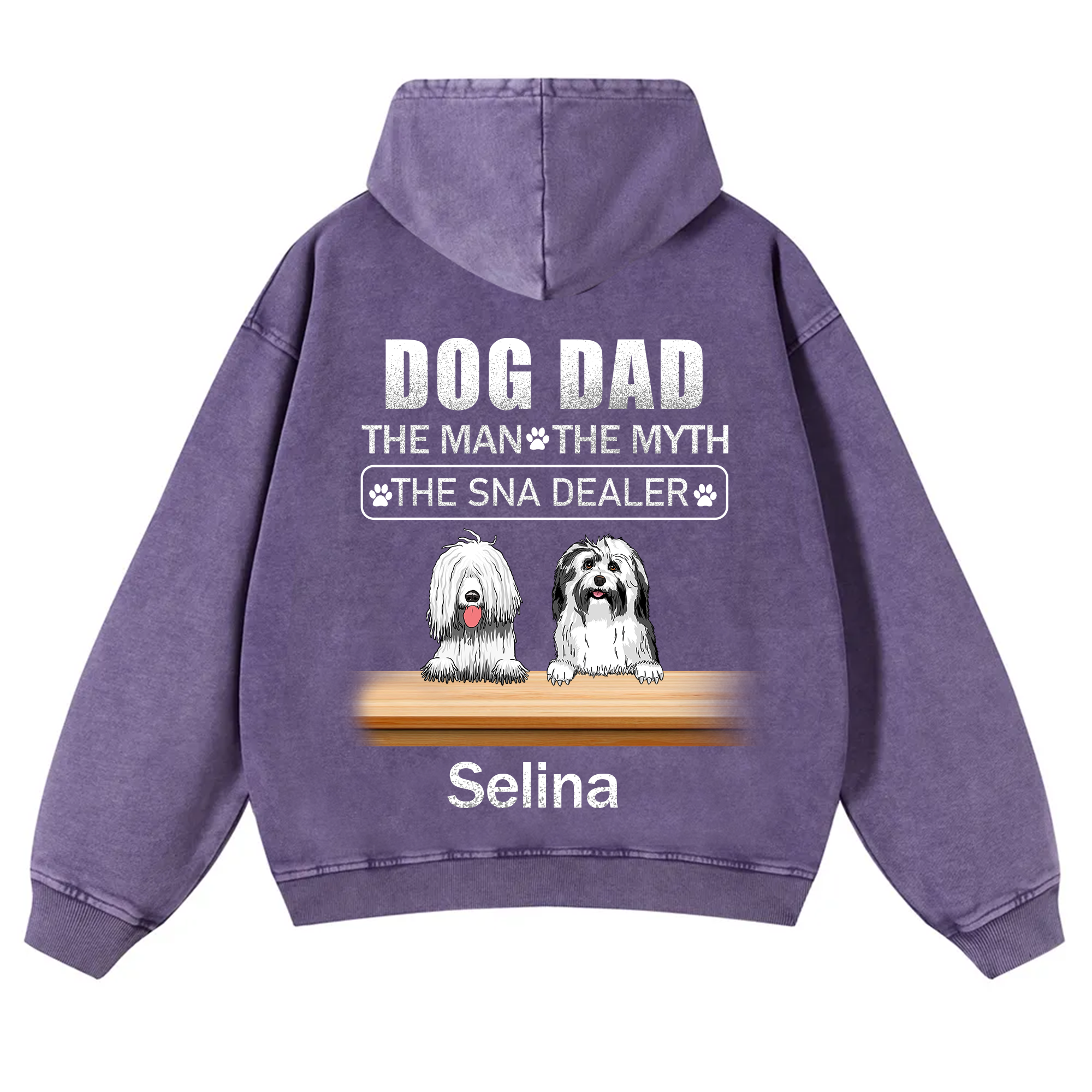 Dog Dad The Man The Myth The Snack Dealer - Personalized Custom Unisex Washed Hoodie