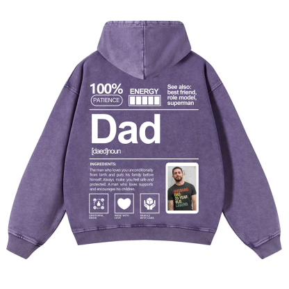 Addcustom Photo family Vintage Washed Hoodie