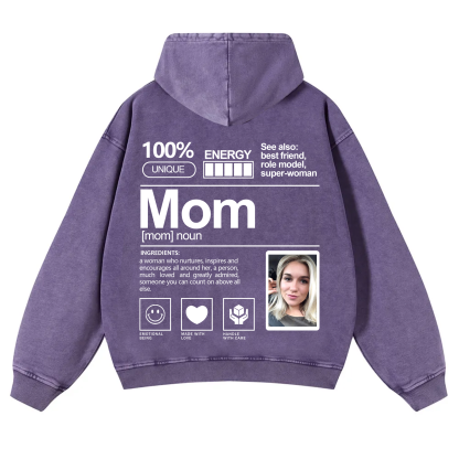 Addcustom Photo Mom Vintage Washed Hoodie