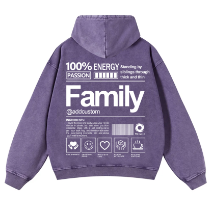 Family Addcustom  Vintage Washed Hoodie