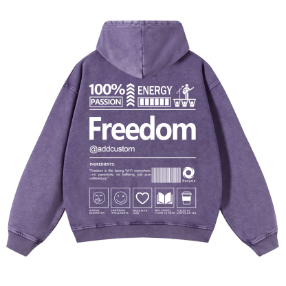 Freedom Addcustom  Vintage Washed Hoodie