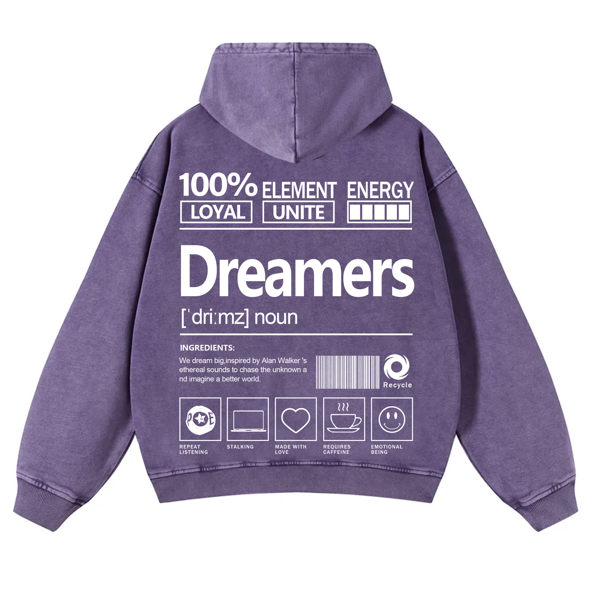 Dreamers Unisex Fit Vintage Washed Hoodie