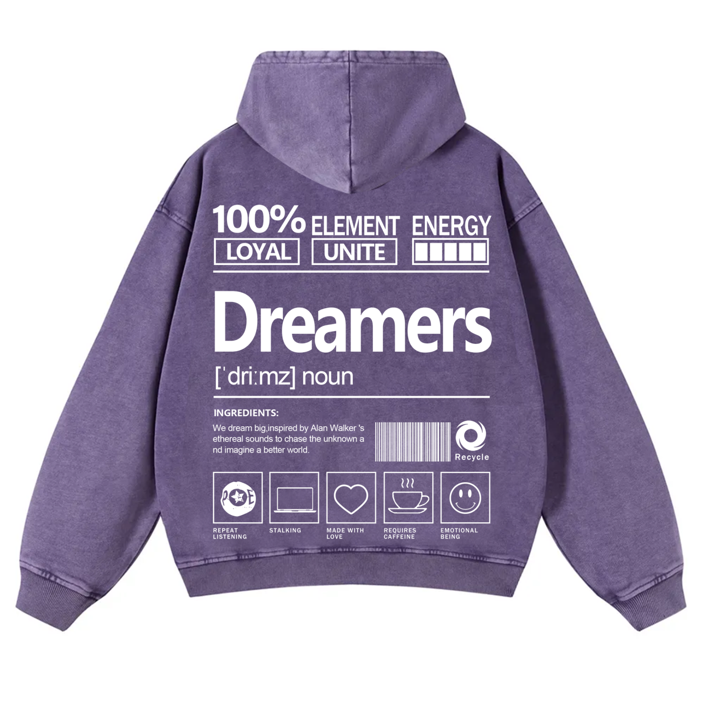 Dreamers Unisex Fit Vintage Washed Hoodie