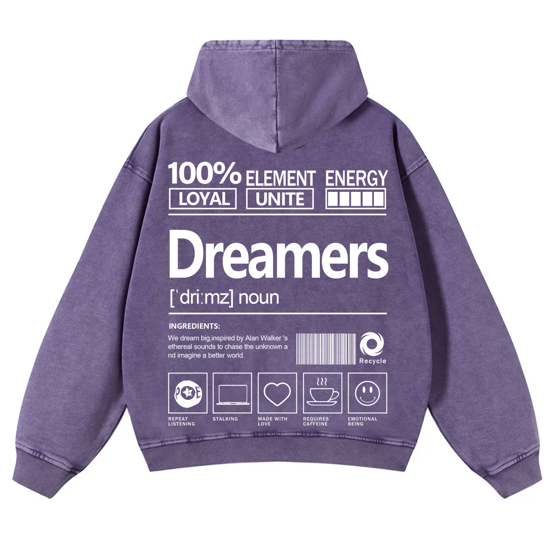 Dreamers Unisex Fit Vintage Washed Hoodie