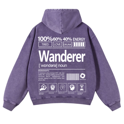 Wanderer Unisex Fit Vintage Washed Hoodie