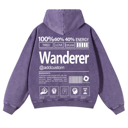 Wanderer Addcustom Unisex Fit Vintage Washed Hoodie
