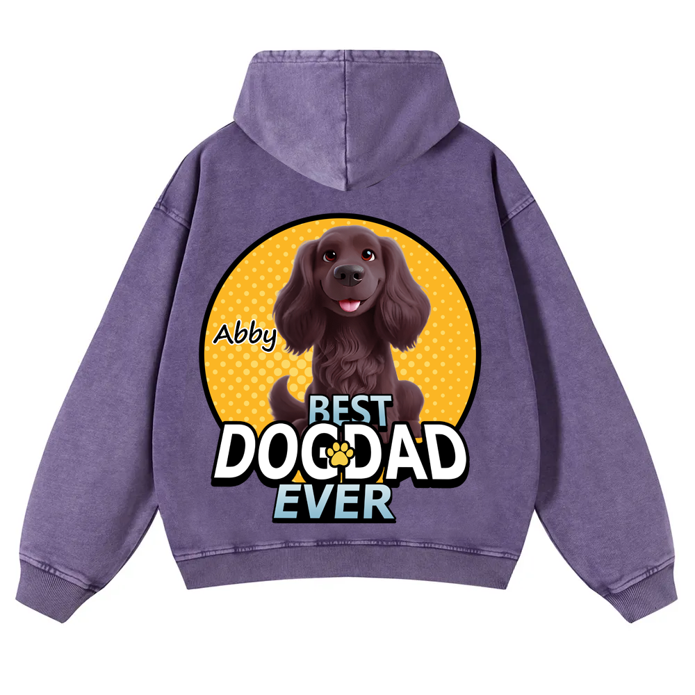 Best Dog Mom For Furry Kid - Personalized Custom Unisex Washed Hoodie wearishow