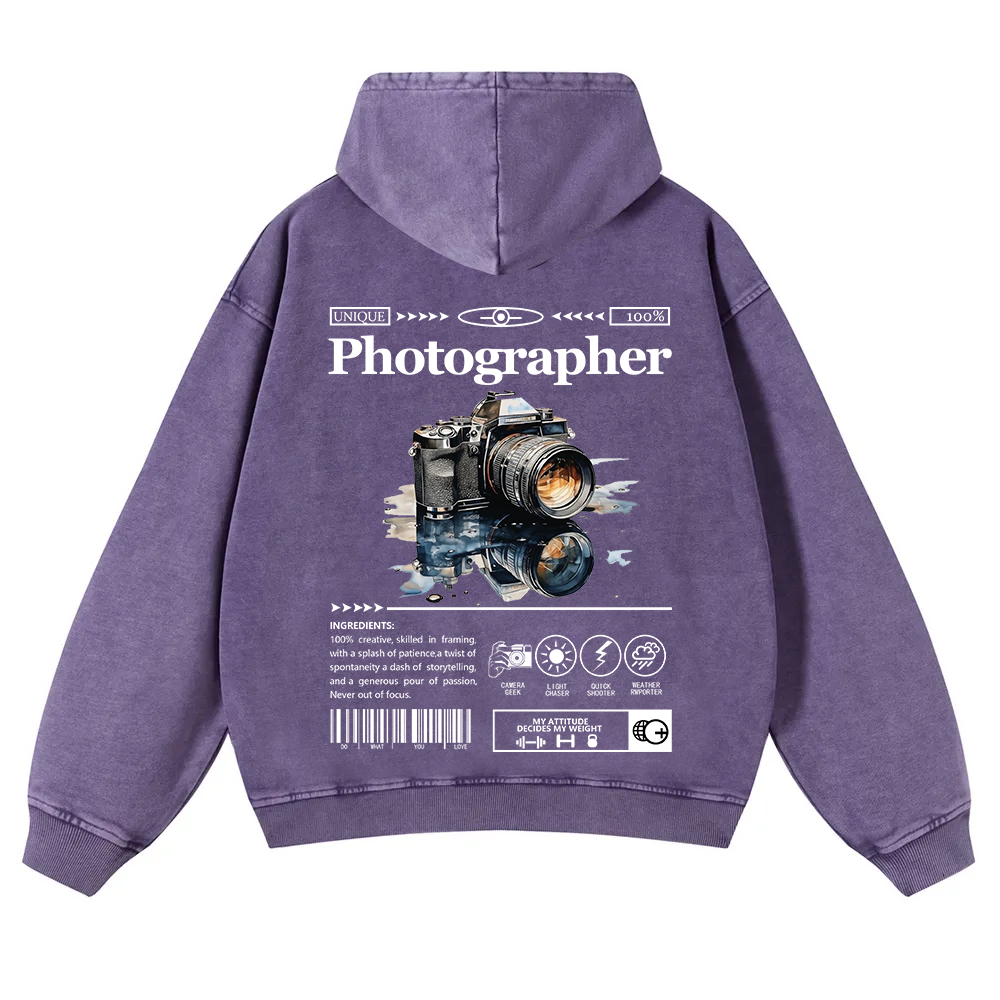 Photographer Washed Hoodie wearishow