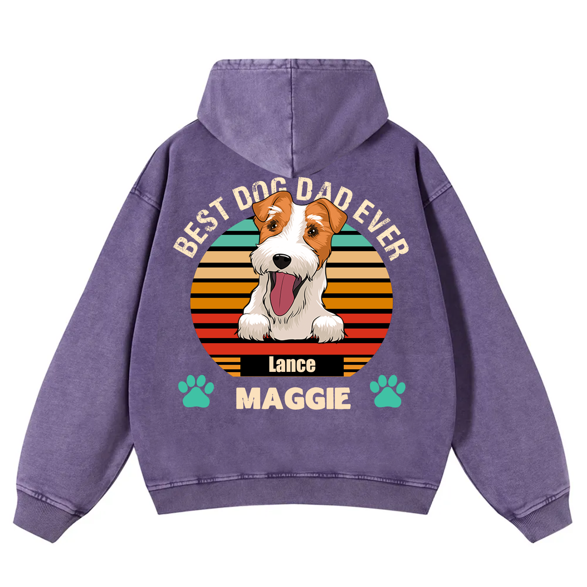 Best Dog Mom and Dad Ever - Personalized Custom Unisex Washed Hoodie