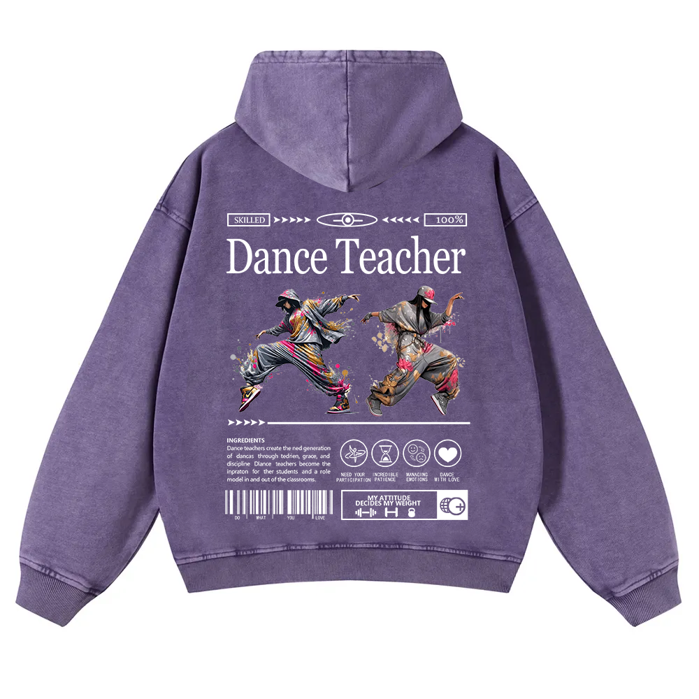Dance Teacher Washed Hoodie wearishow