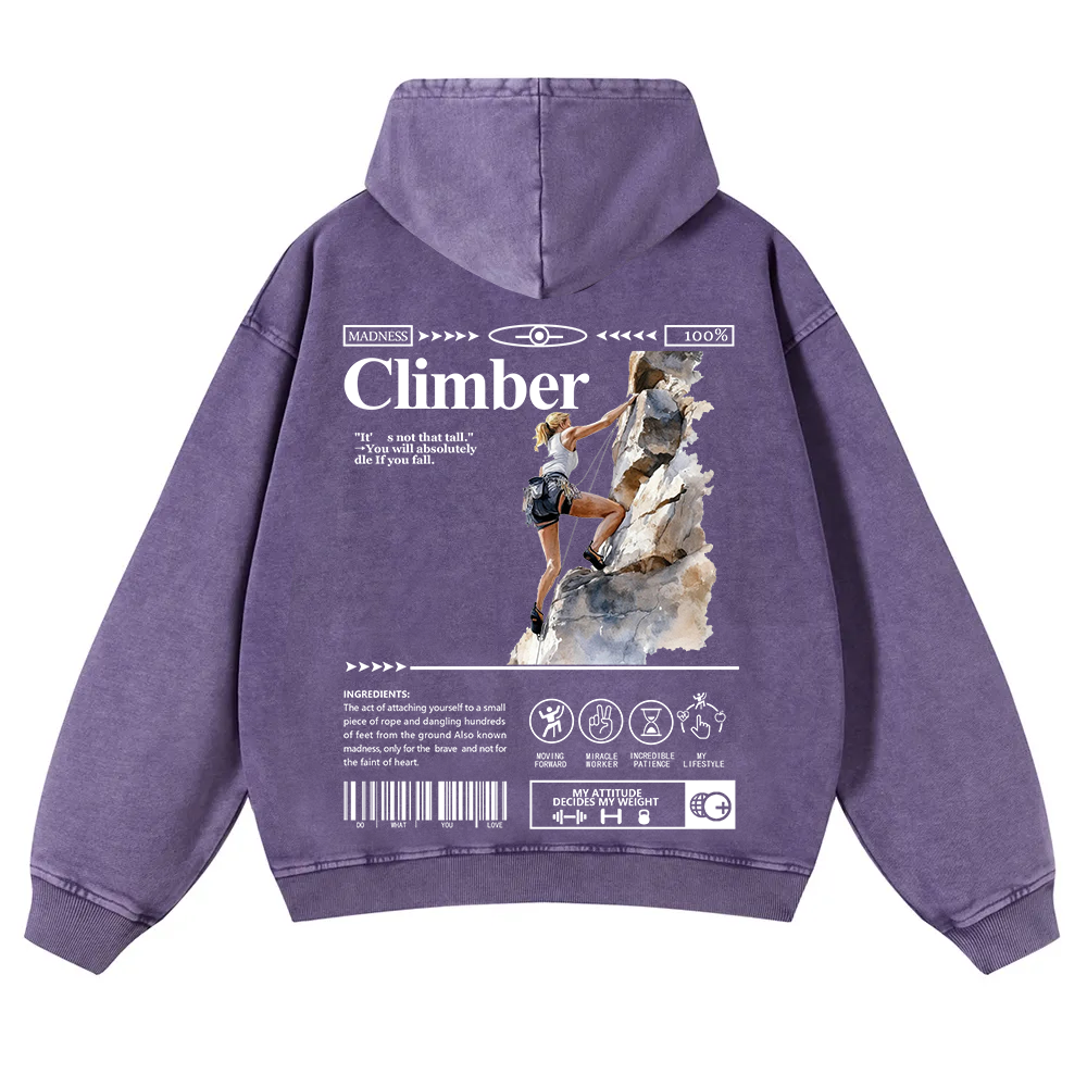 Climber Washed Hoodie wearishow