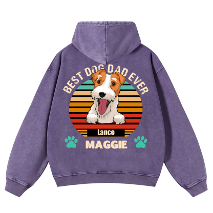 Best Dog Mom and Dad Ever - Personalized Custom Unisex Washed Hoodie