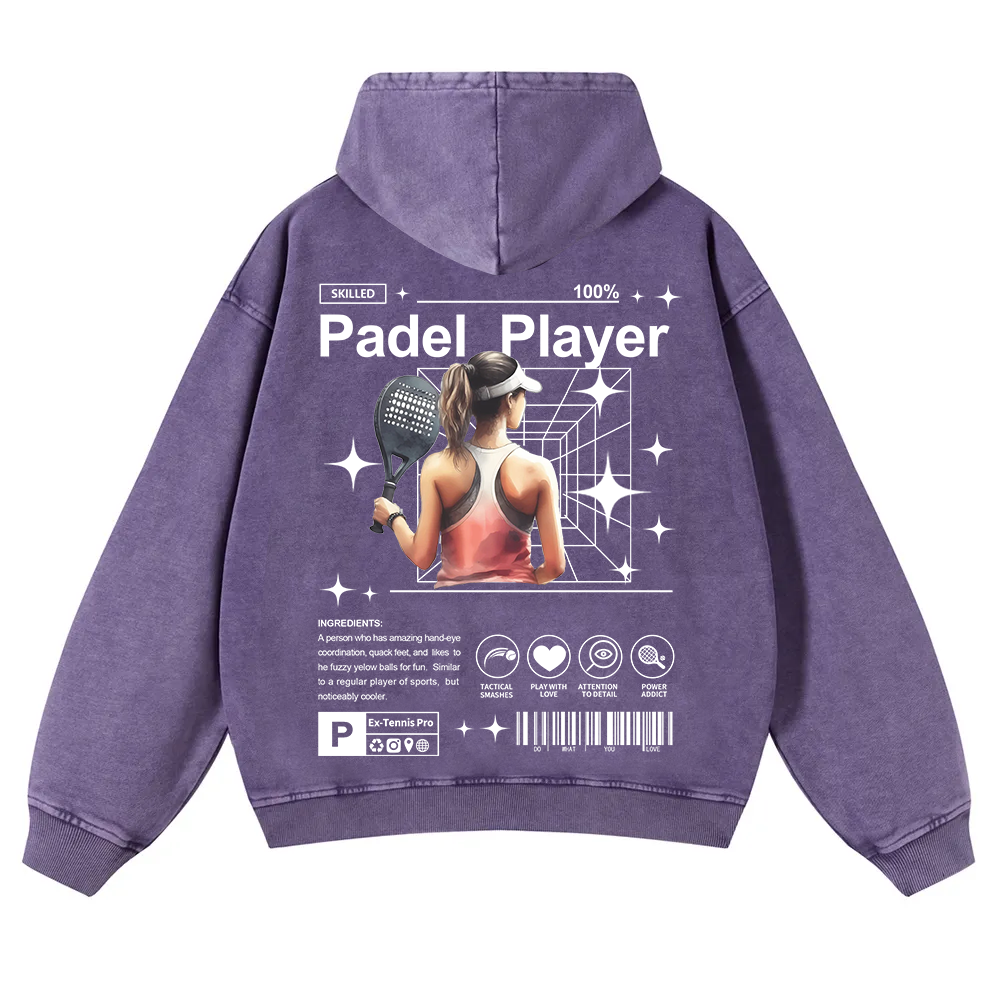 Padel Player Washed Hoodie wearishow