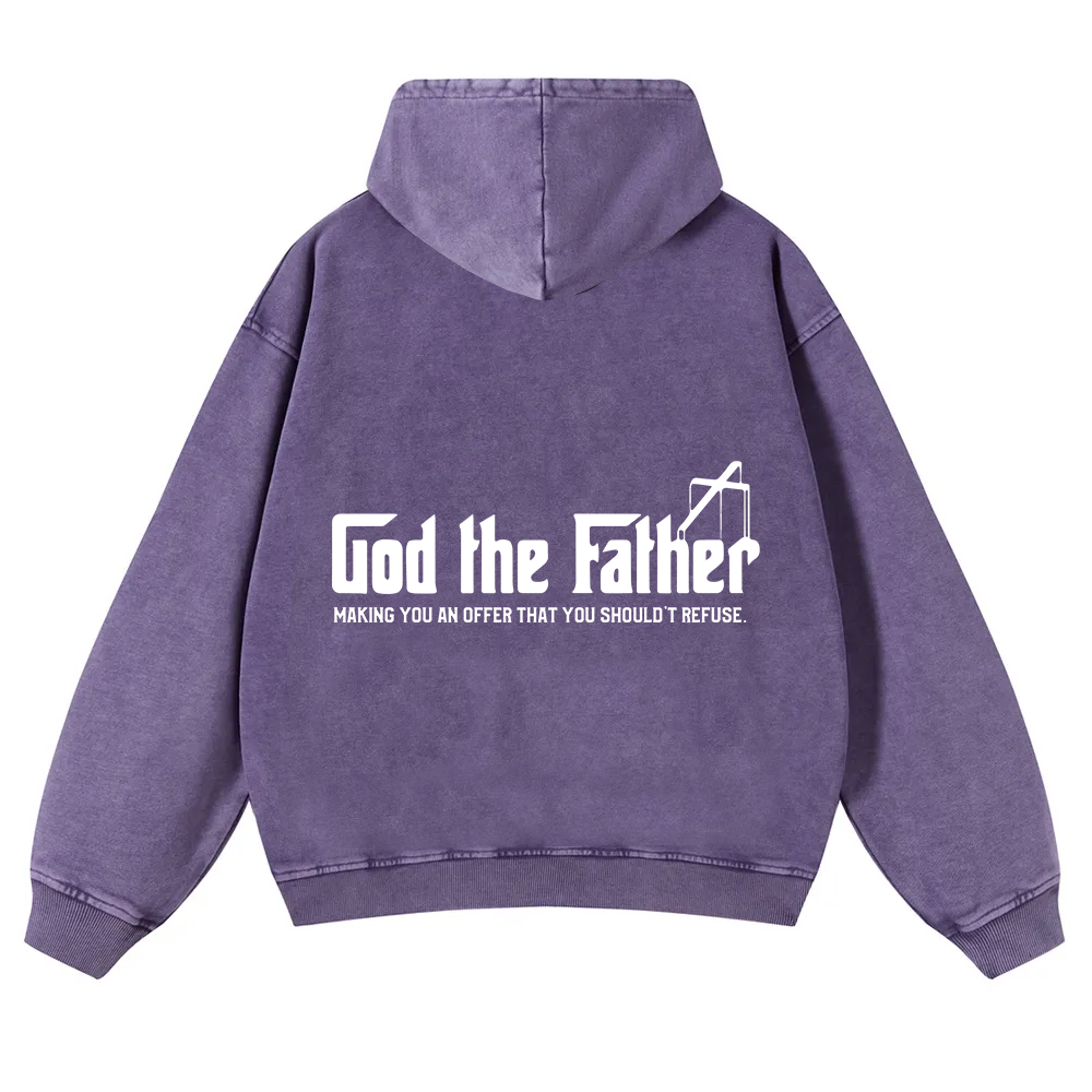 God The Father Christian Washed Hoodie wearishow