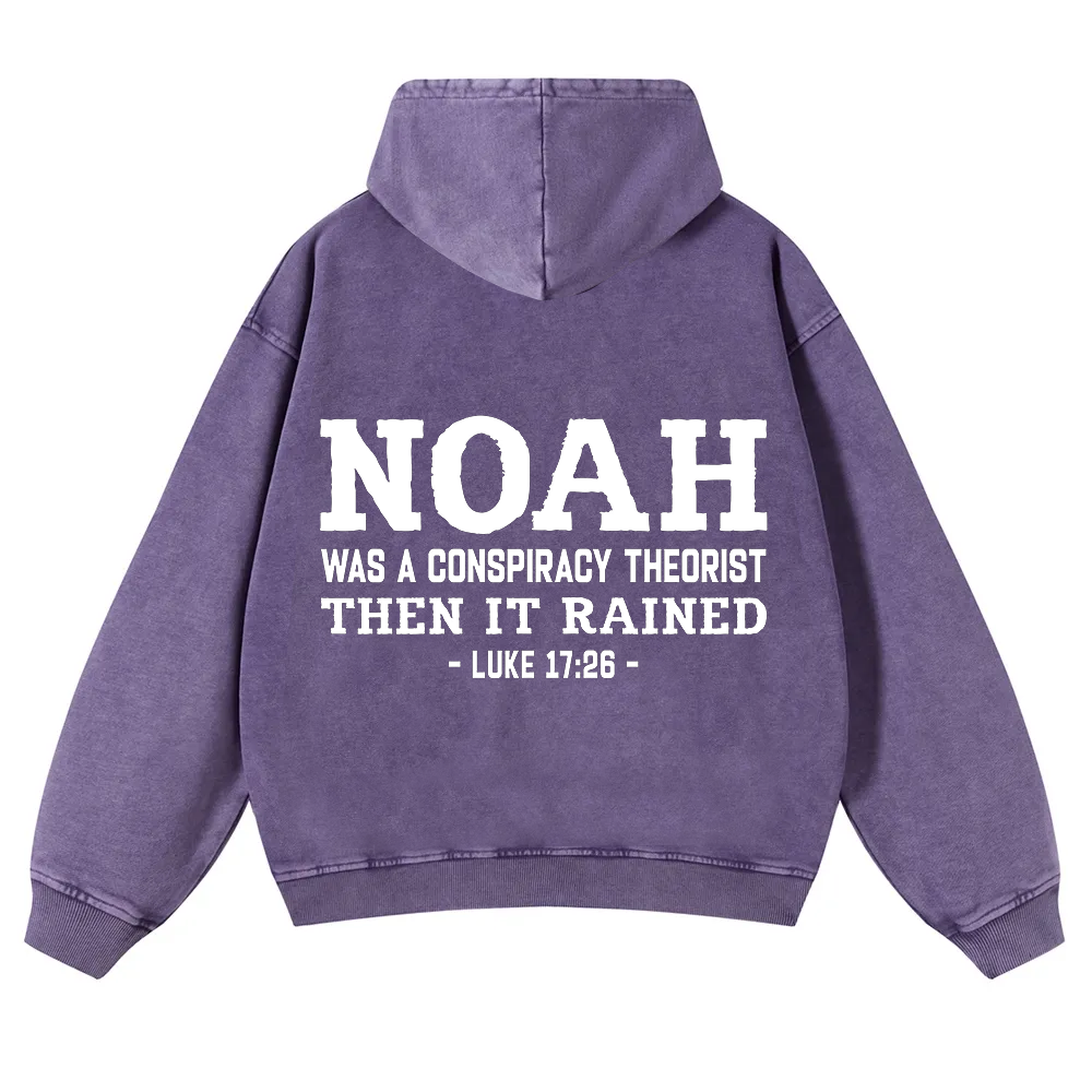 Noah Was a Conspiracy Theorist Washed Hoodie wearishow