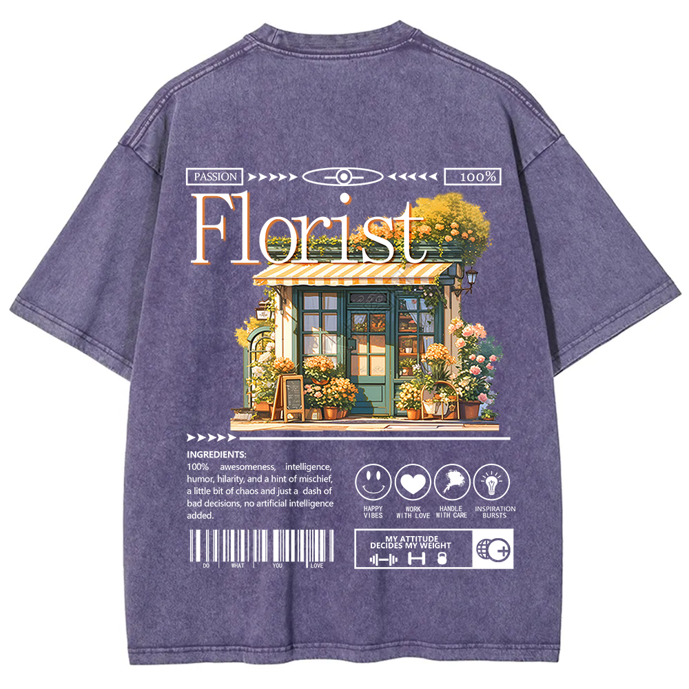 Florist Unisex Fit Washed T-Shirt